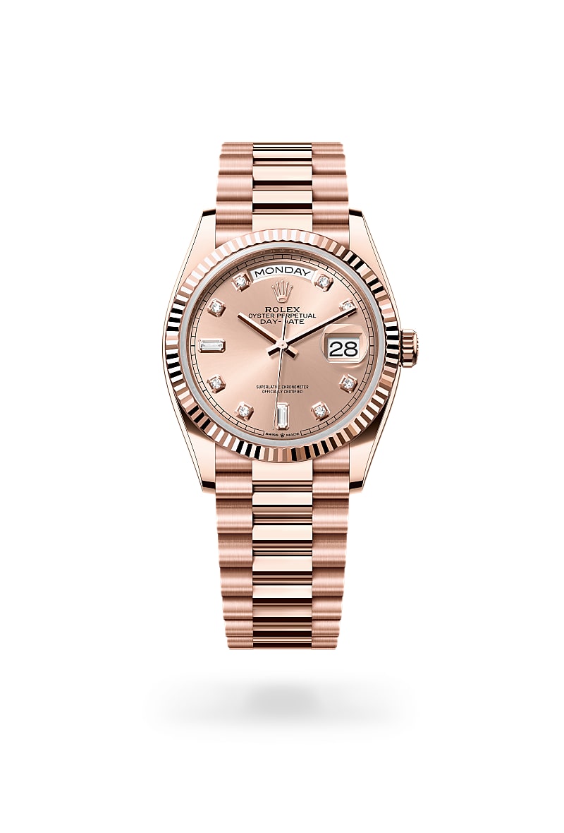 rolex Day-Date de Oro Everose de 18 quilates, M128235-0009 - Perodri Joyeros