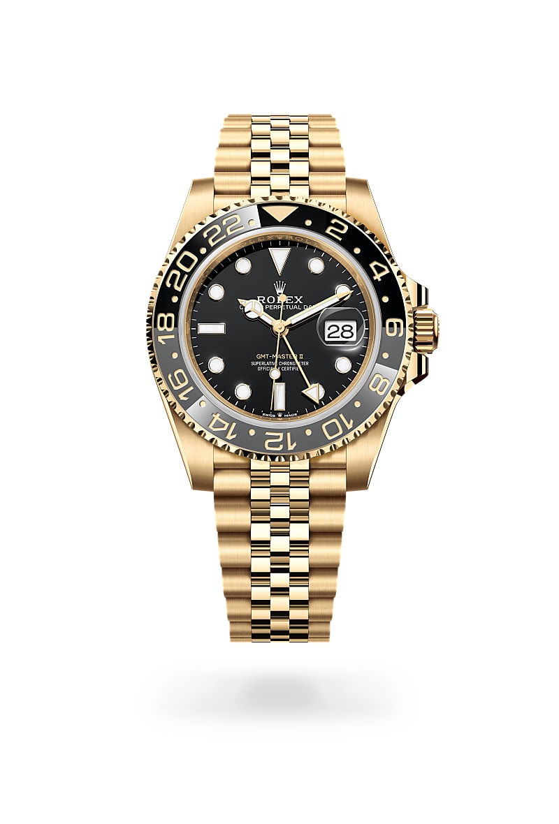 rolex GMT-Master II de 18 ct yellow gold, M126718GRNR-0001 - Perodri Joyeros