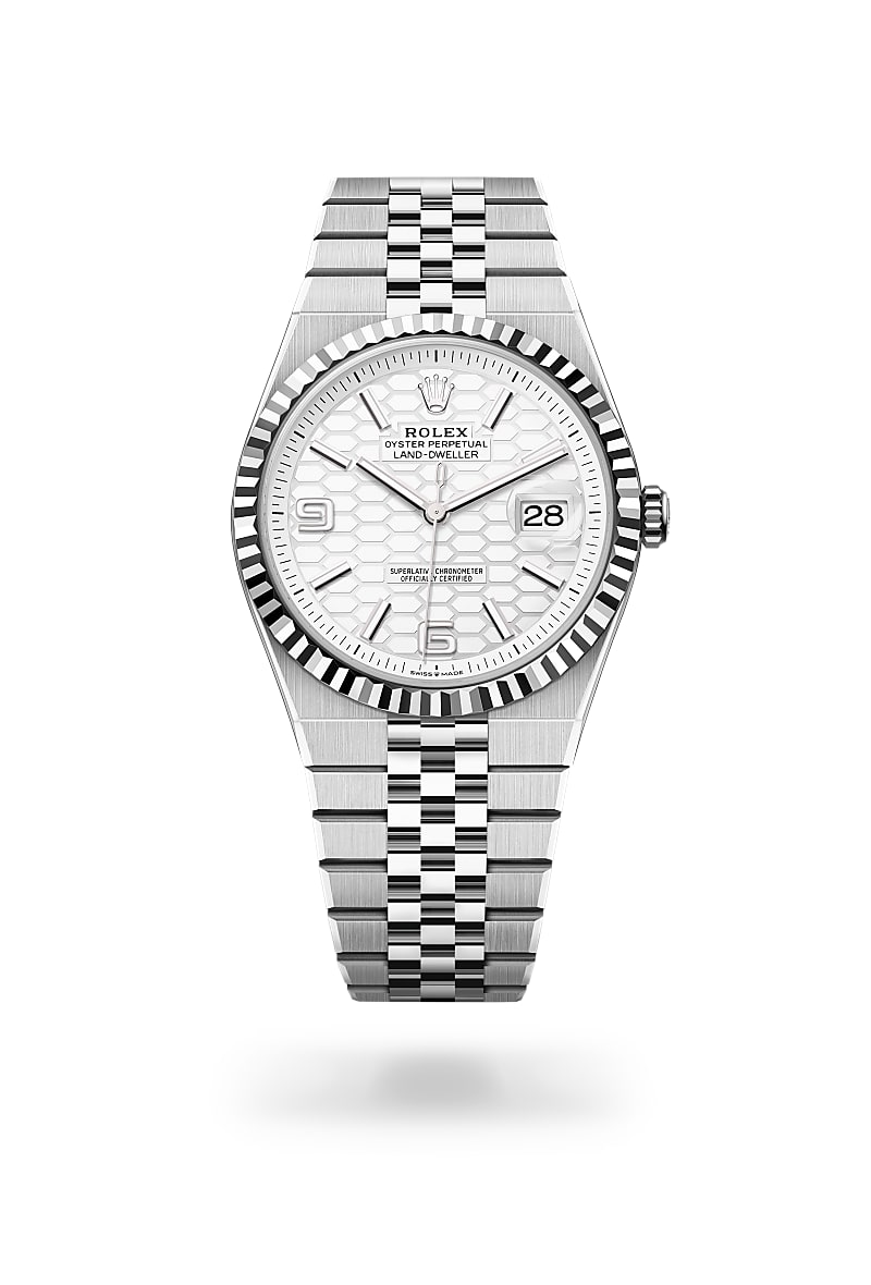 rolex Land-Dweller de White Rolesor - combination of Oystersteel and white gold, M127334-0001 - Perodri Joyeros