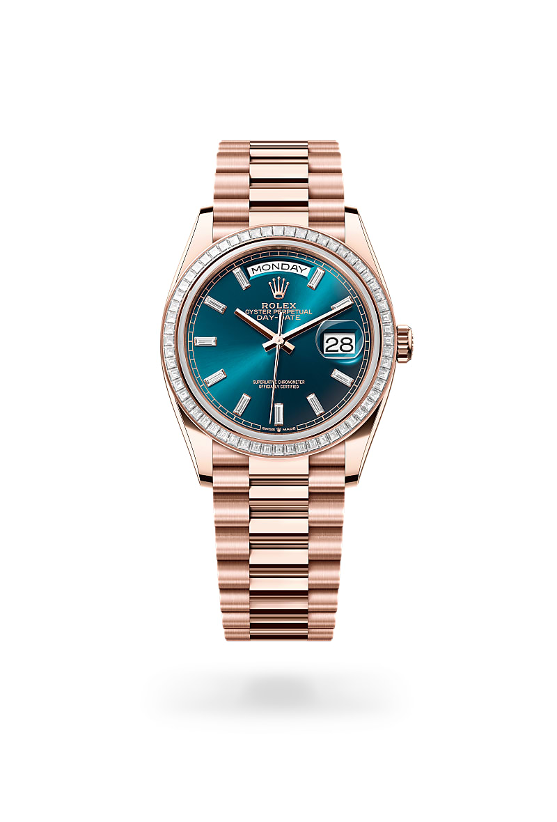 rolex Day-Date de 18 ct Everose gold, M128395TBR-0032 - Perodri Joyeros