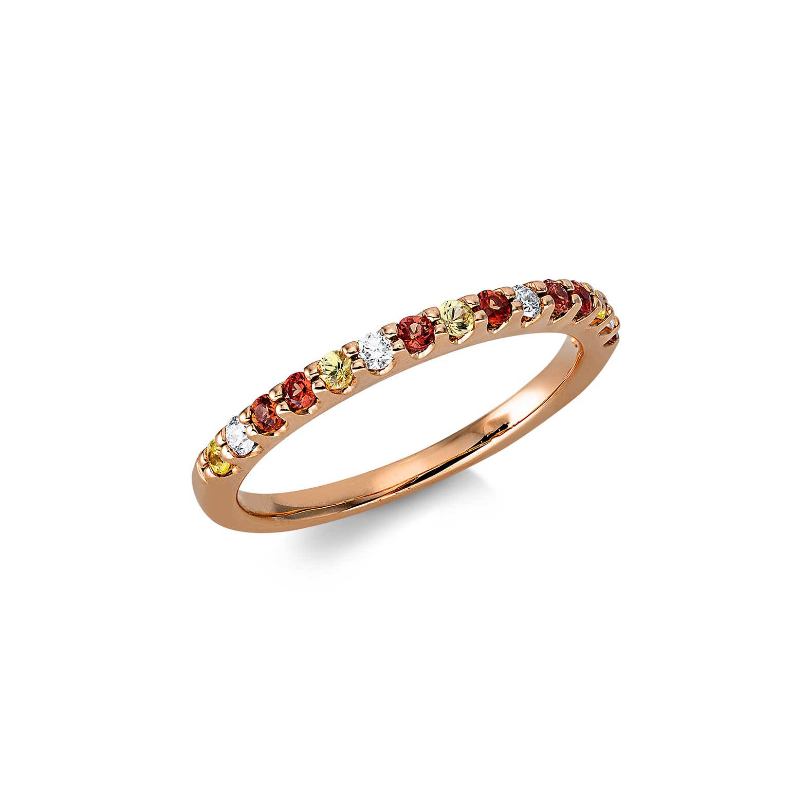 Sortija Cristina Wish en oro rosa con diamantes y zafiros