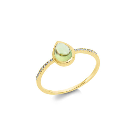 Sortija Cristina Wish en oro amarillo con peridoto y brillantes