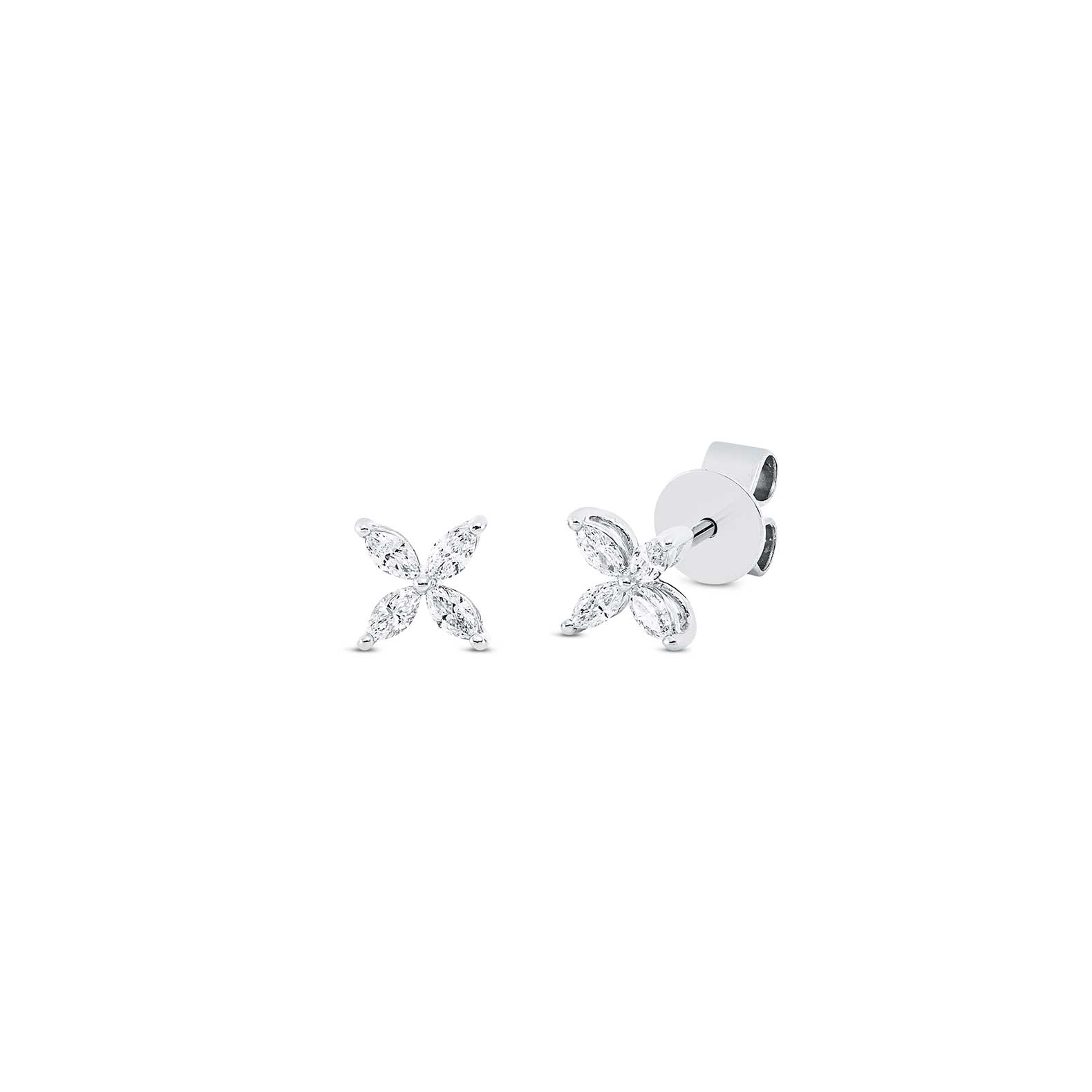 Pendientes Cristina Wish en oro blanco con diamantes en talla marquise