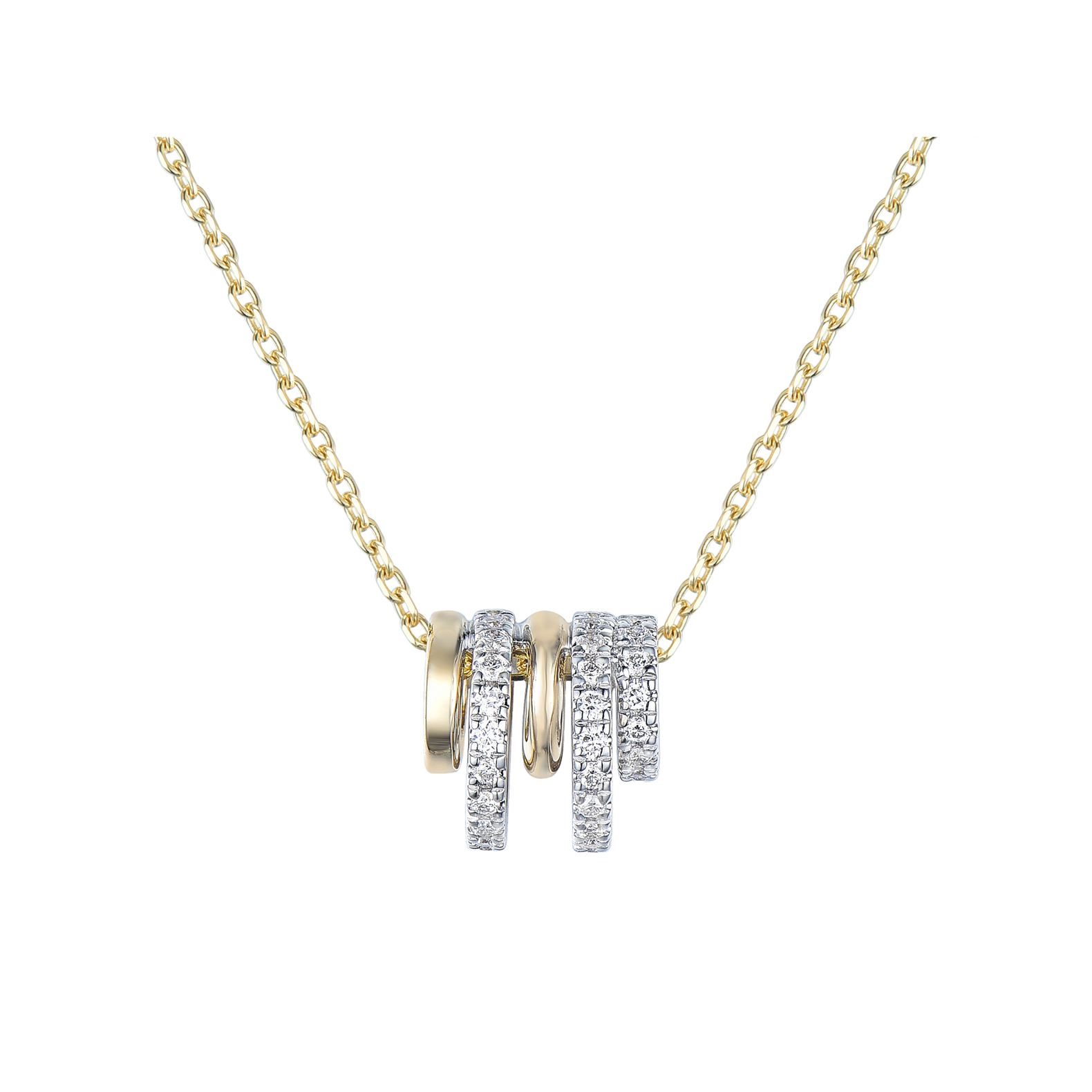 Gargantilla Cristina Wish en oro amarillo y oro blanco con diamantes talla brillante