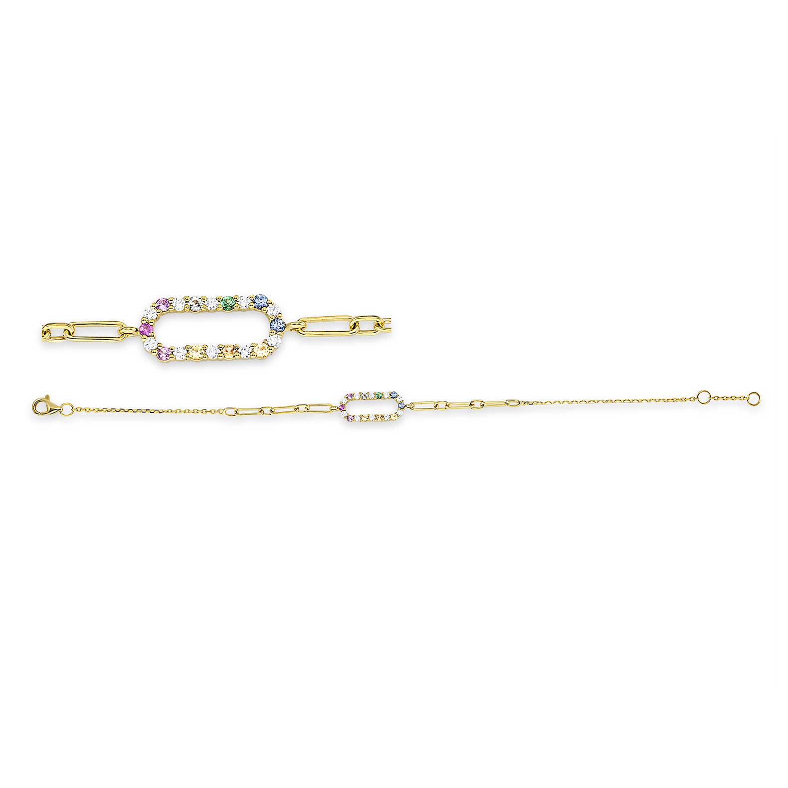 Pulsera Cristina Wish en oro amarillo con diamantes, zafiros y tsavoritas