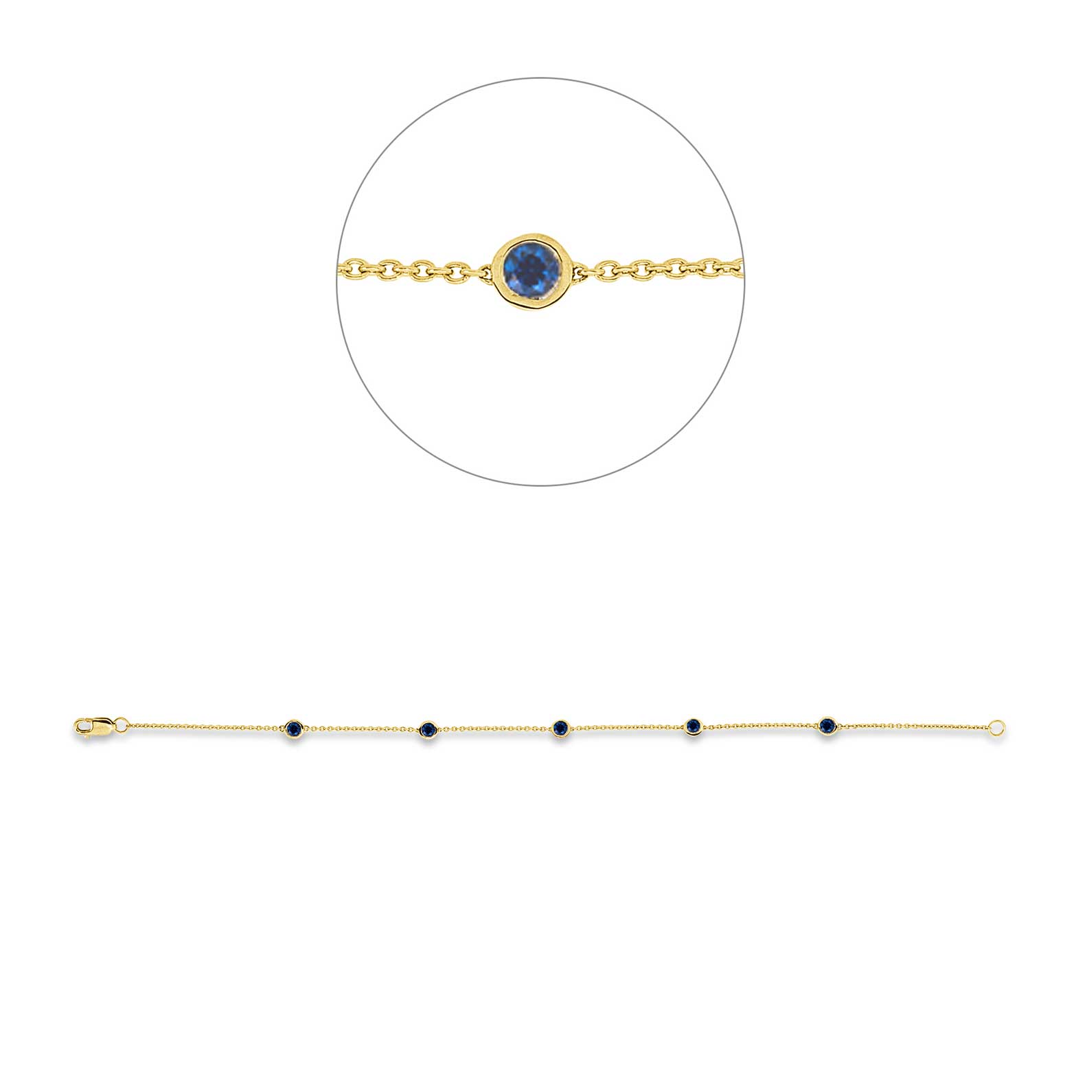 Pulsera Cristina Wish en oro amarillo con zafiros