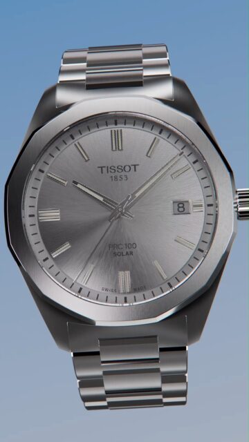 El Tissot PRC 100 Solar convierte la luz del sol en energía para acompañarte en cada momento del día.
