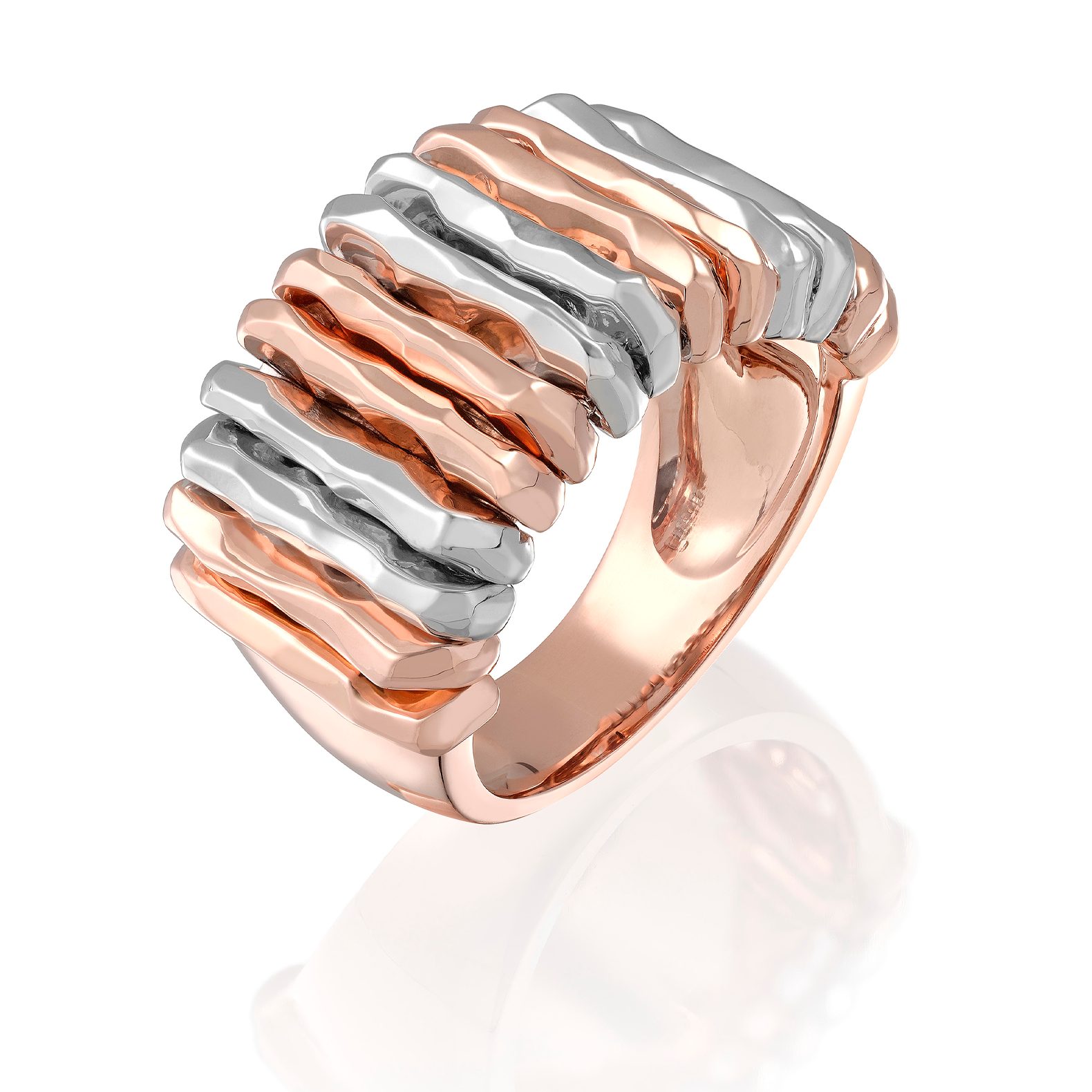 Sortija de Oro Blanco y Oro Rosa