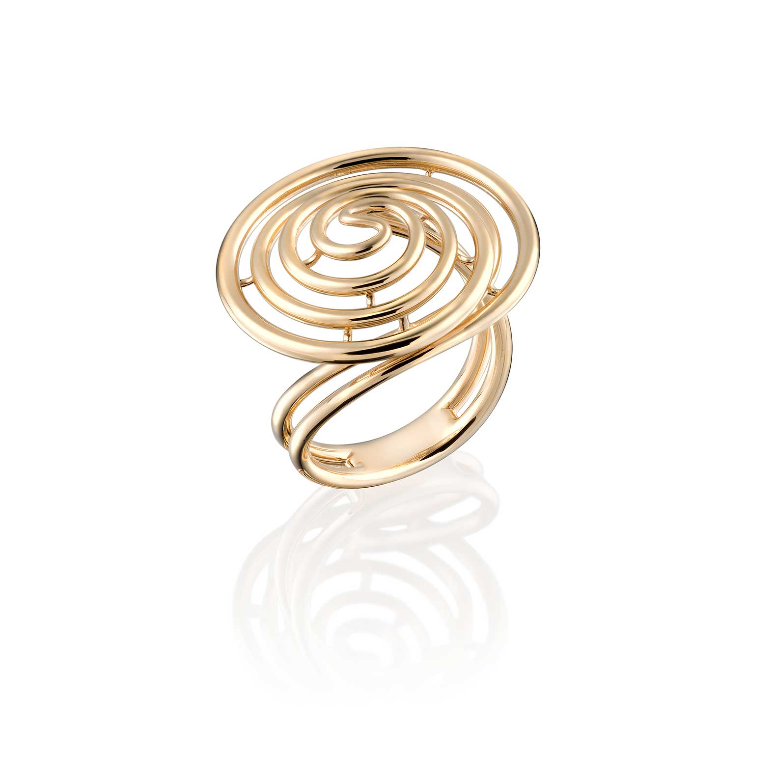 Sortija espiral en oro amarillo
