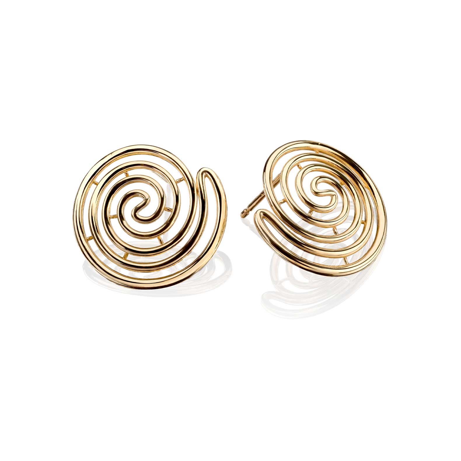 Pendientes espiral en oro amarillo