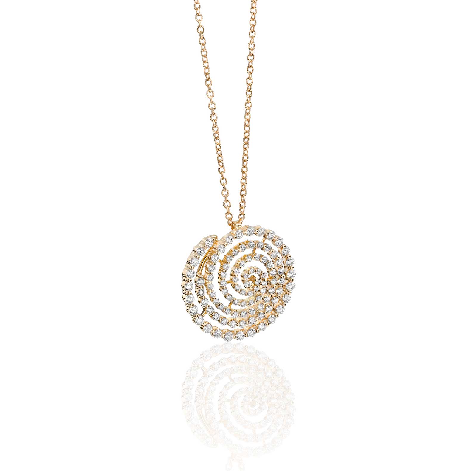 Cómo elegir las joyas perfectas para una graduación Gargantilla espiral en oro amarillo con brillantes