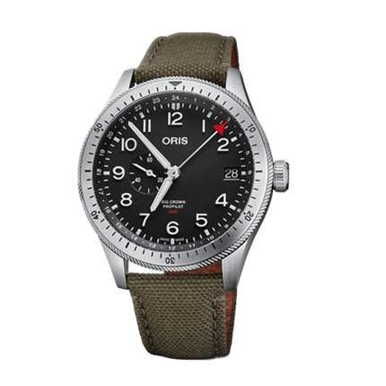 5 relojes GMT para llevar de viaje oris big crown propilot con bisel grabado y cristal de zafiro abombado