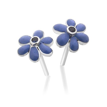 Consejos para elegir joyería infantil Pendientes Infantiles con forma de Flor Azul en Oro Blanco
