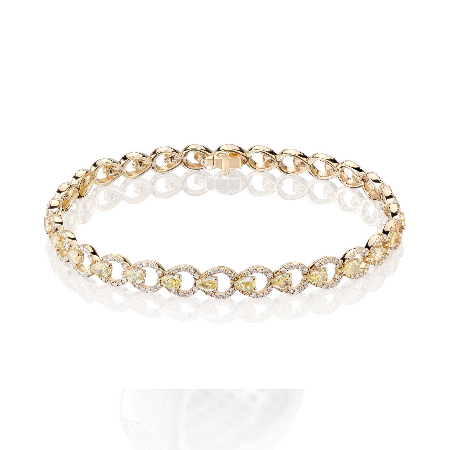 Ideas para regalar en el aniversario de bodas Pulsera Emperatriz en oro amarillo con diamantes amarillos