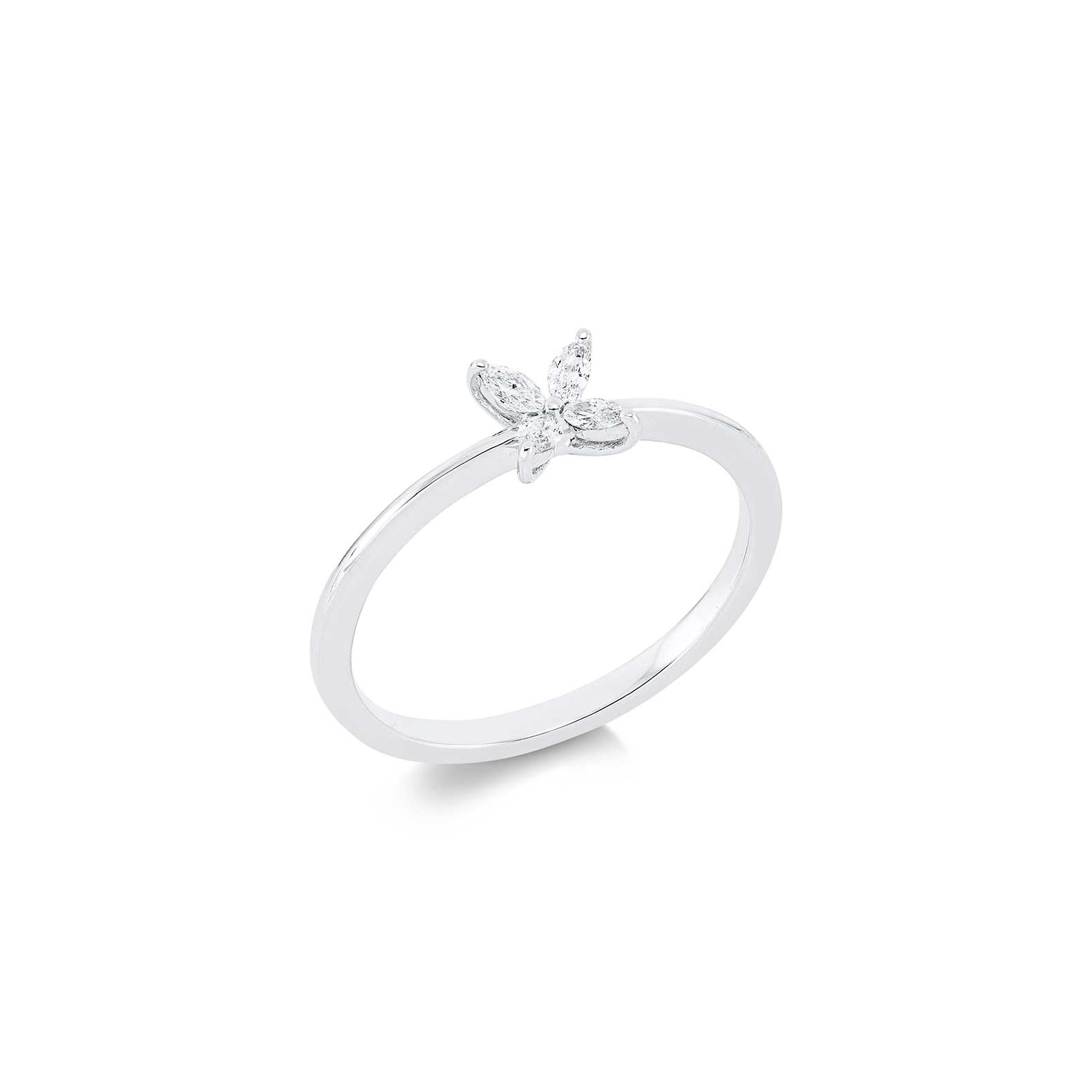 Cómo elegir las joyas perfectas para una graduación Sortija Cristina Wish en oro blanco con diamantes en talla marquise