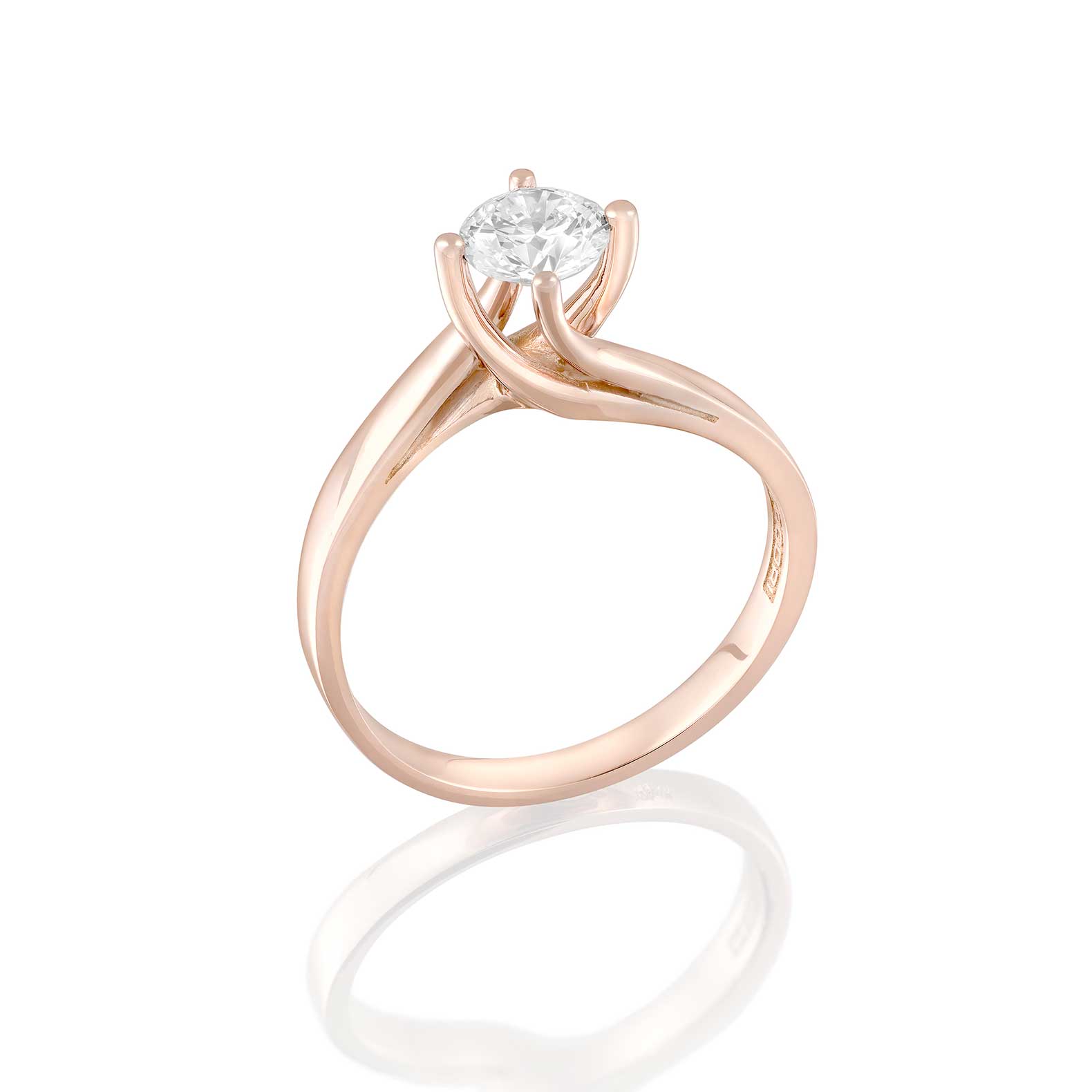 En qué mano se pone el anillo de compromiso Sortija de compromiso en oro rosa con diamante talla brillante