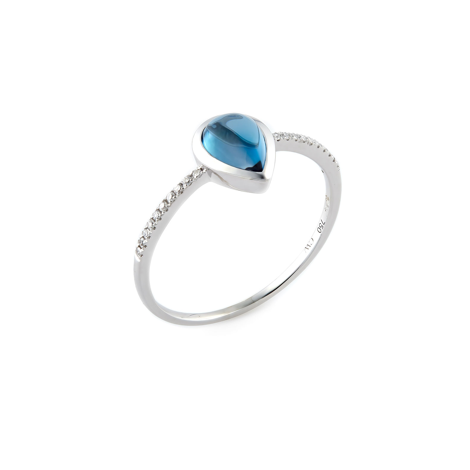 Sortija Cristina Wish en oro blanco con topacios y brillantes Sortija Cristina Wish en oro blanco con topacios y brillantes