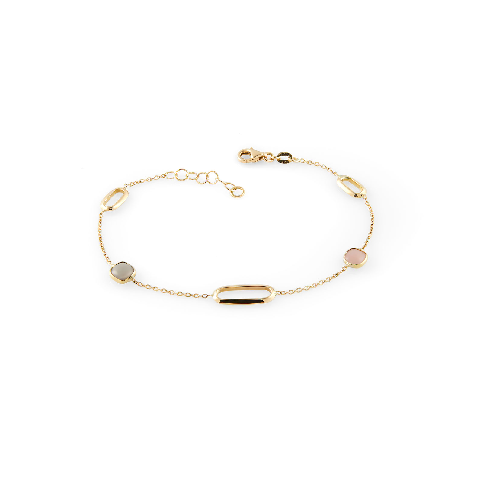 Pulsera Cristina Wish piedra luna y cuarzo rosa