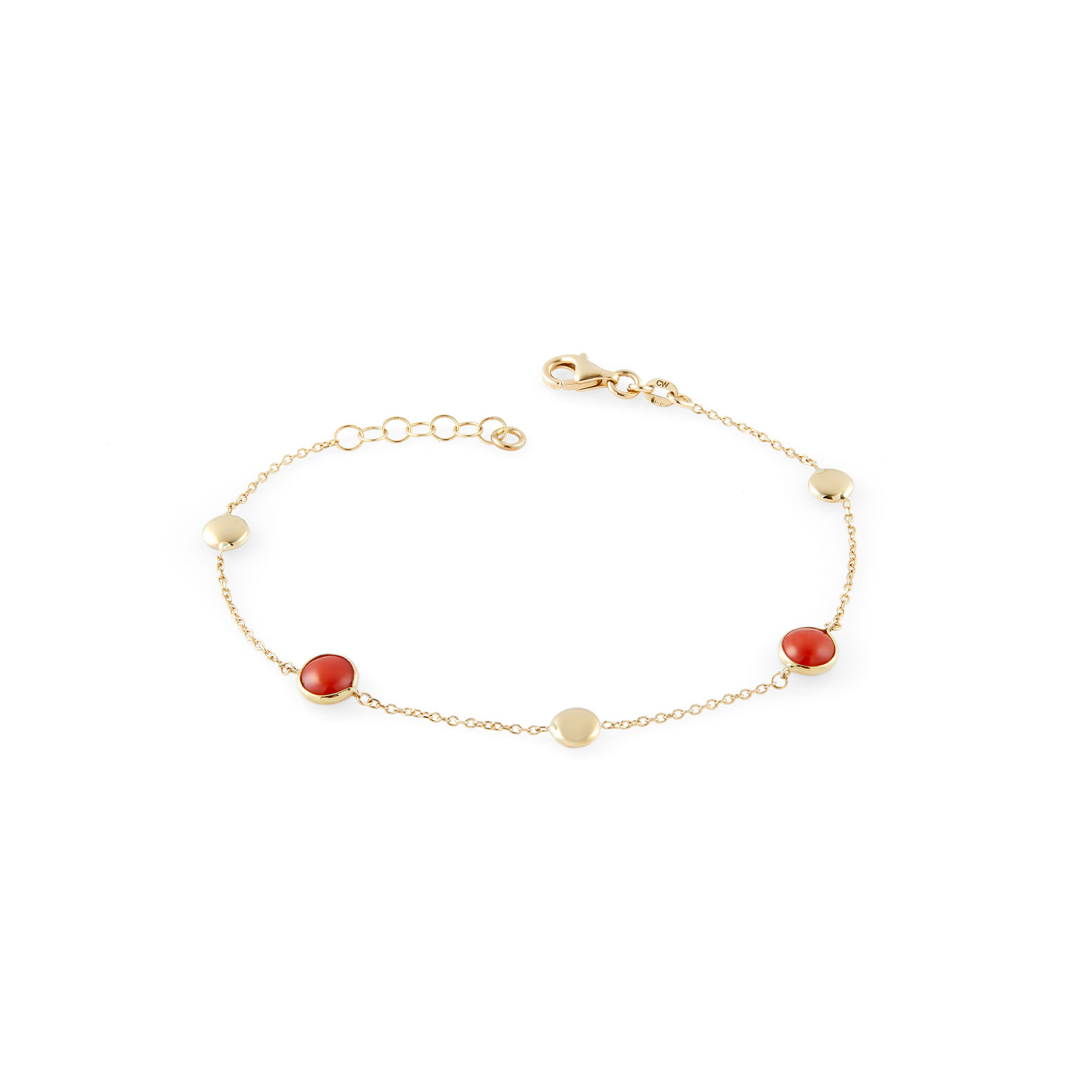 Pulsera Cristina Wish de oro amarillo con coral