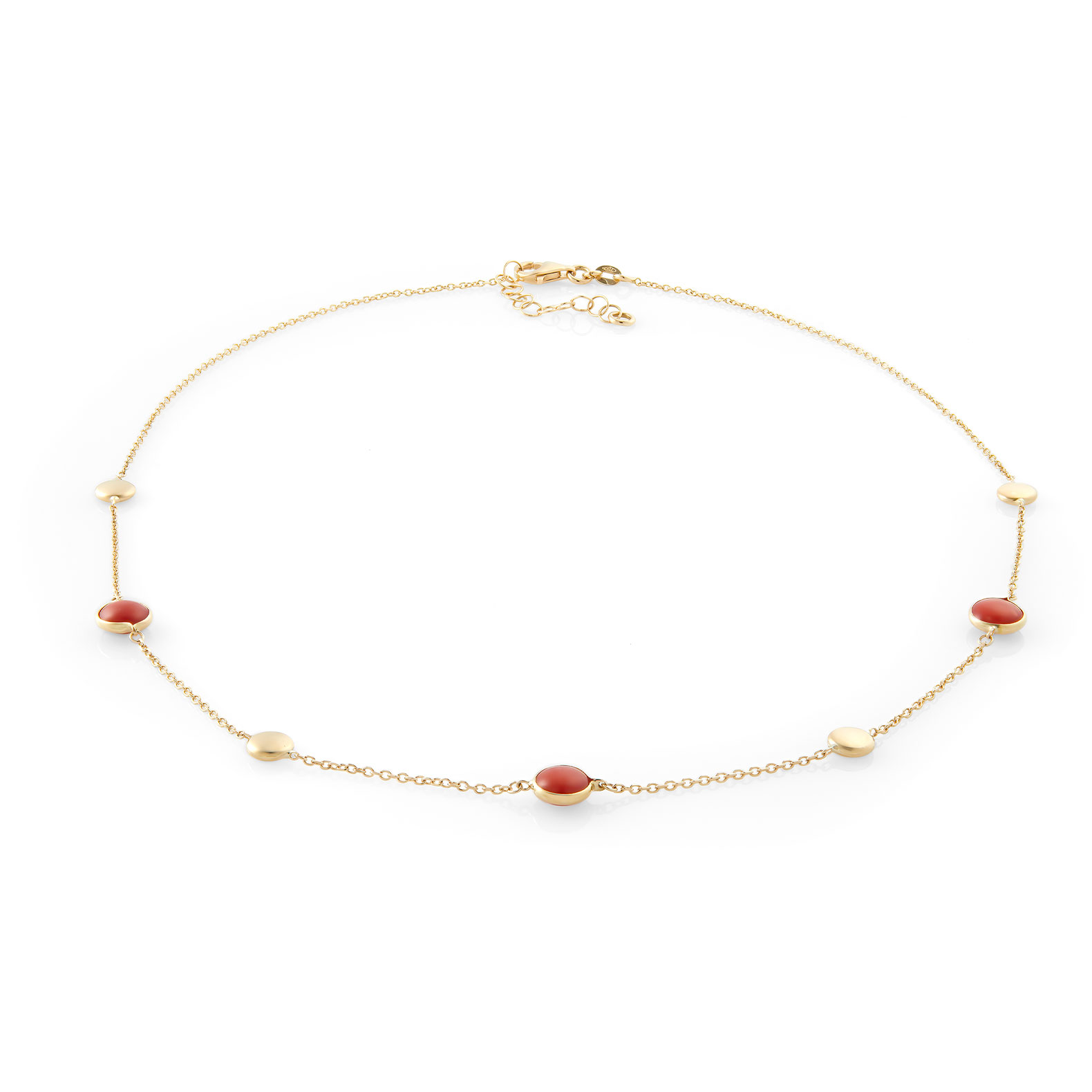 Gargantilla Cristina Wish de oro amarillo y coral