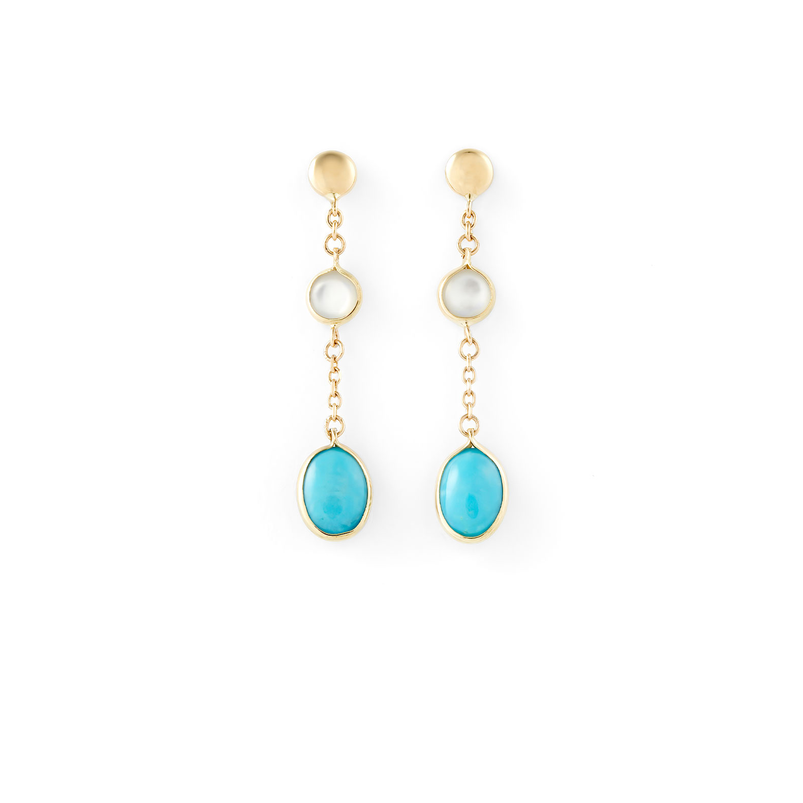 Pendientes Cristina Wish con turquesa y nácar