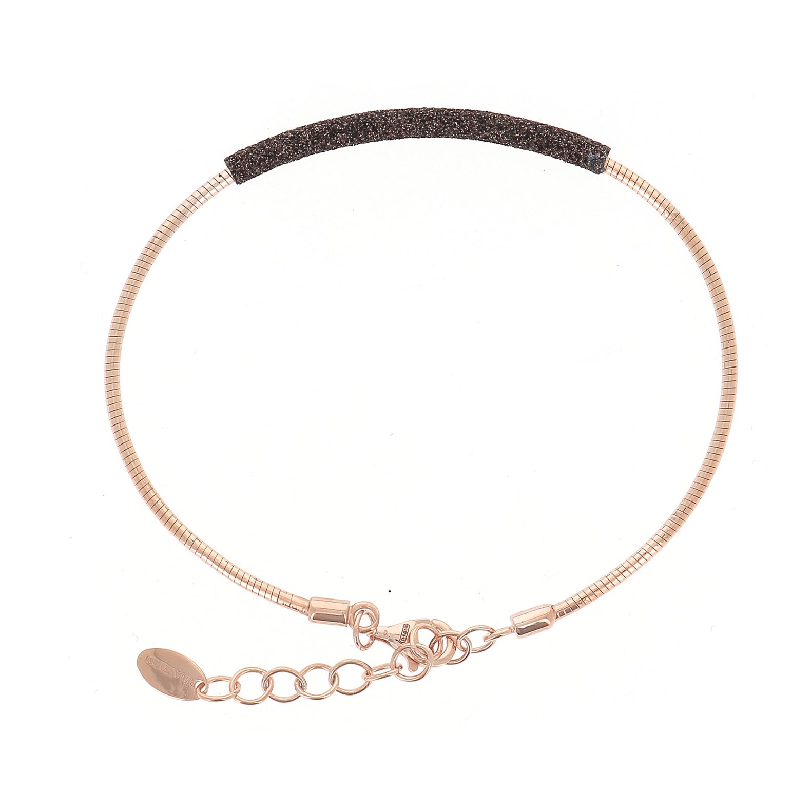 PULSERA DNA ROSA POLVO MARRON