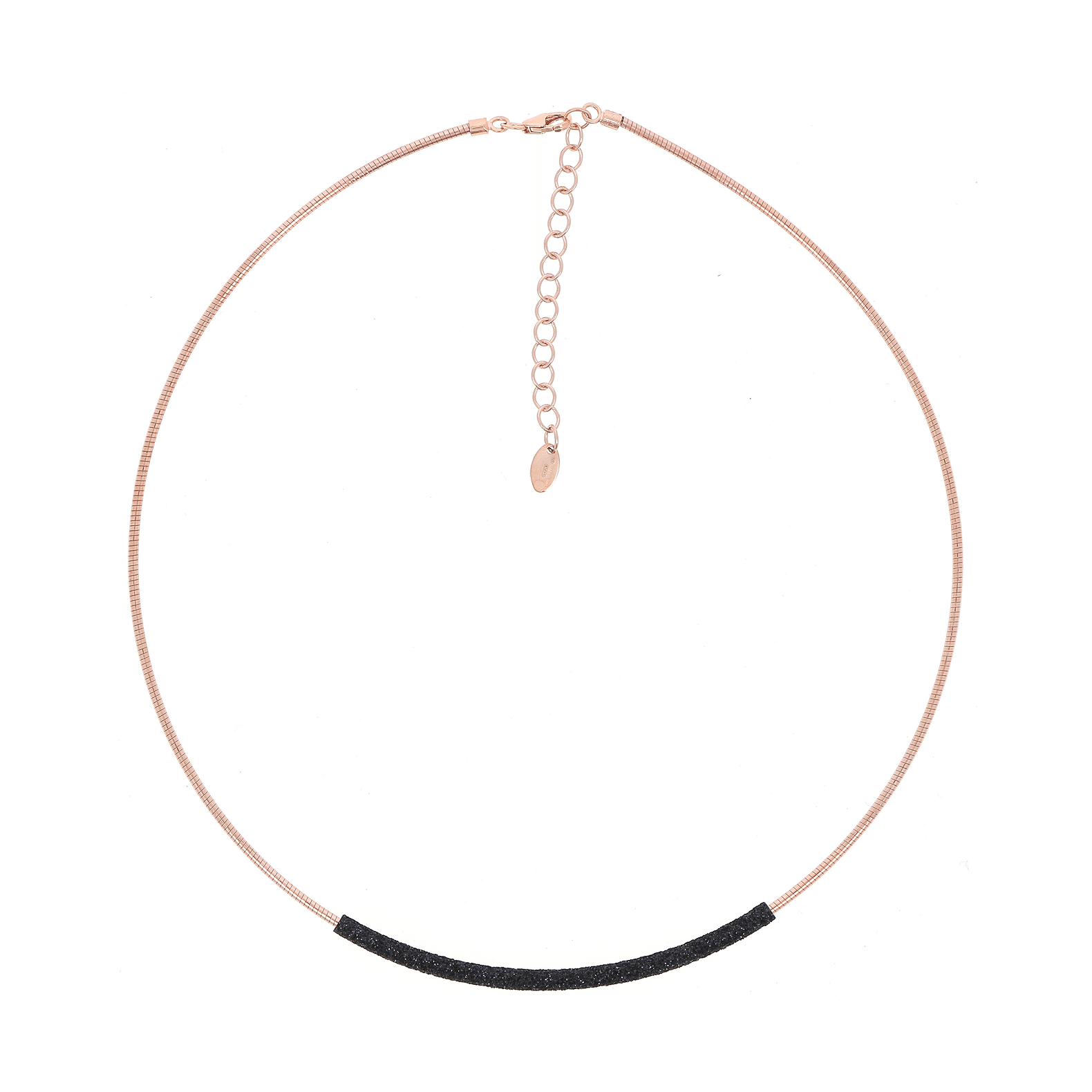 COLLAR DNA ROSA POLVO NEGRO