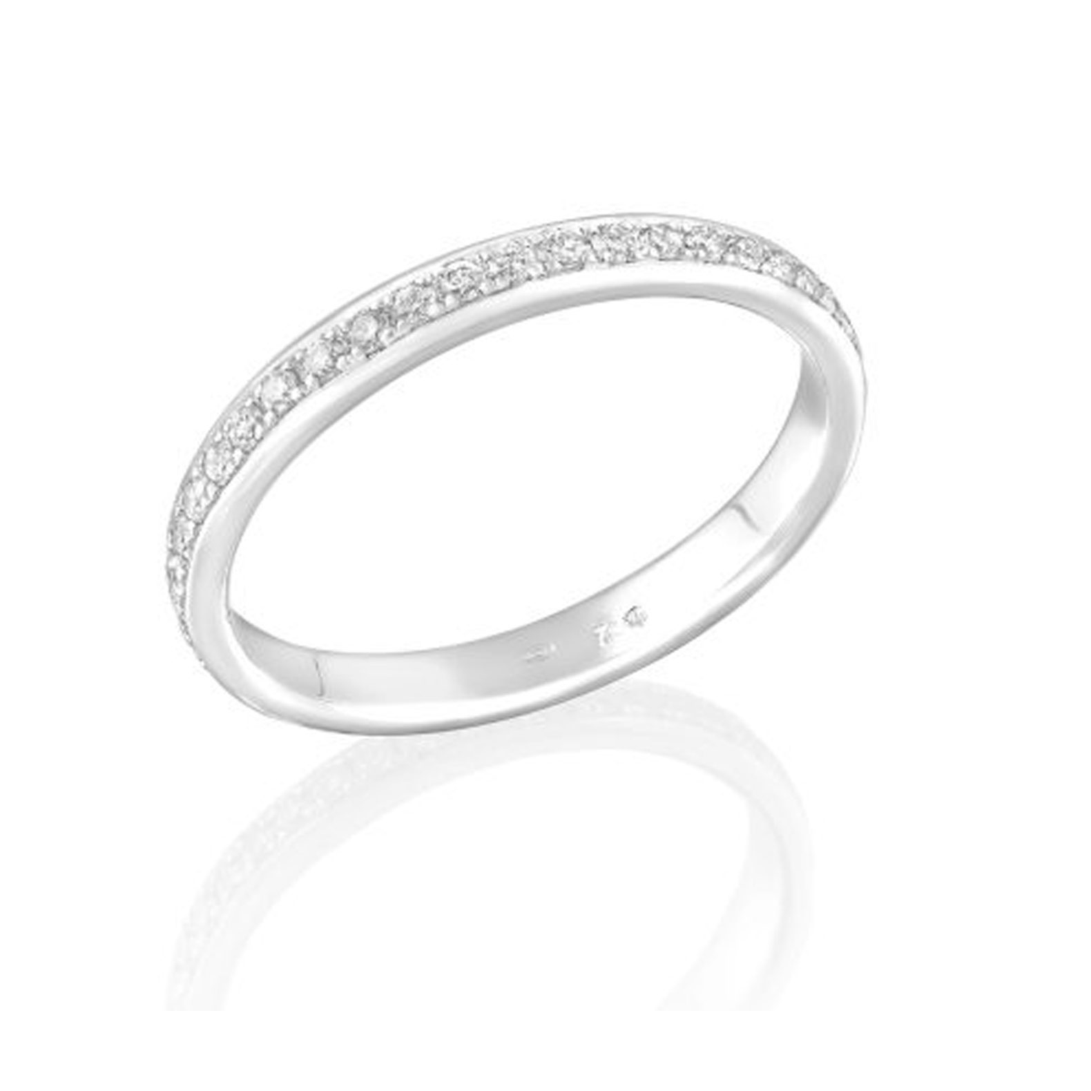 ¿Qué metal precioso elegir para una alianza de boda? Sortija de oro blanco con diamantes talla brillante