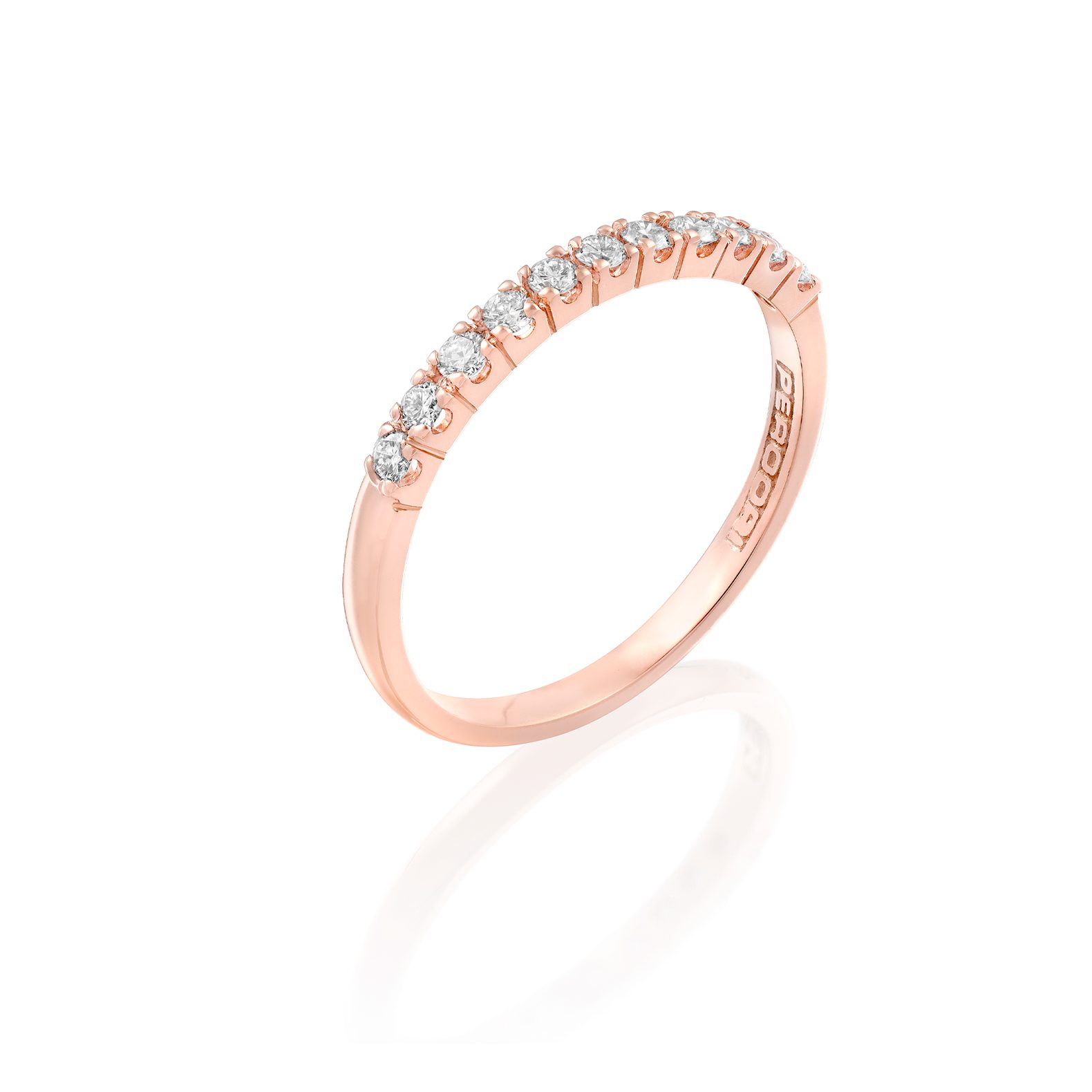 ¿Qué metal precioso elegir para una alianza de boda? Sortija de Oro rosa con diamantes engastados