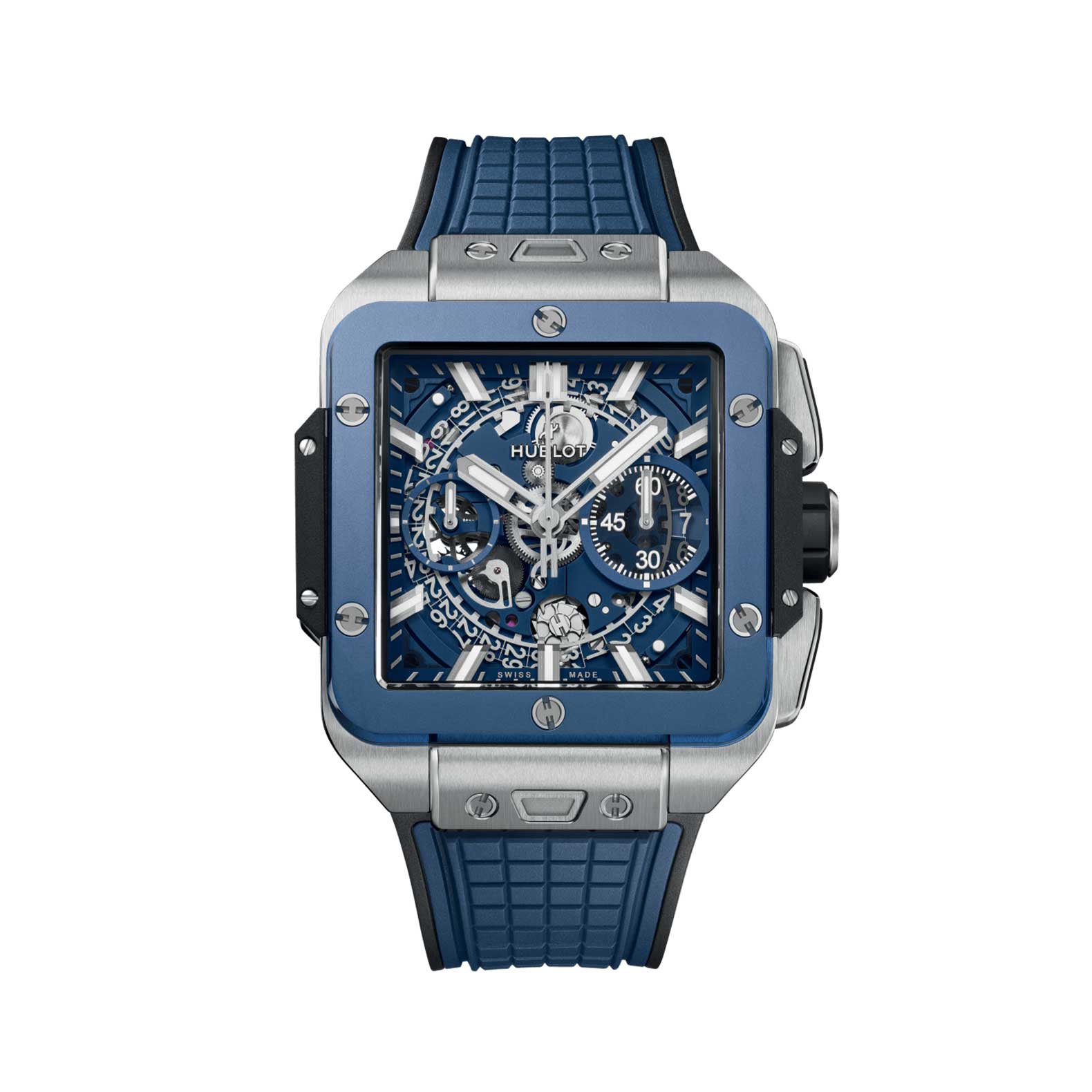 HUBLOT SQUARE BANG UNICO TITANIUM BLUE CERAMIC